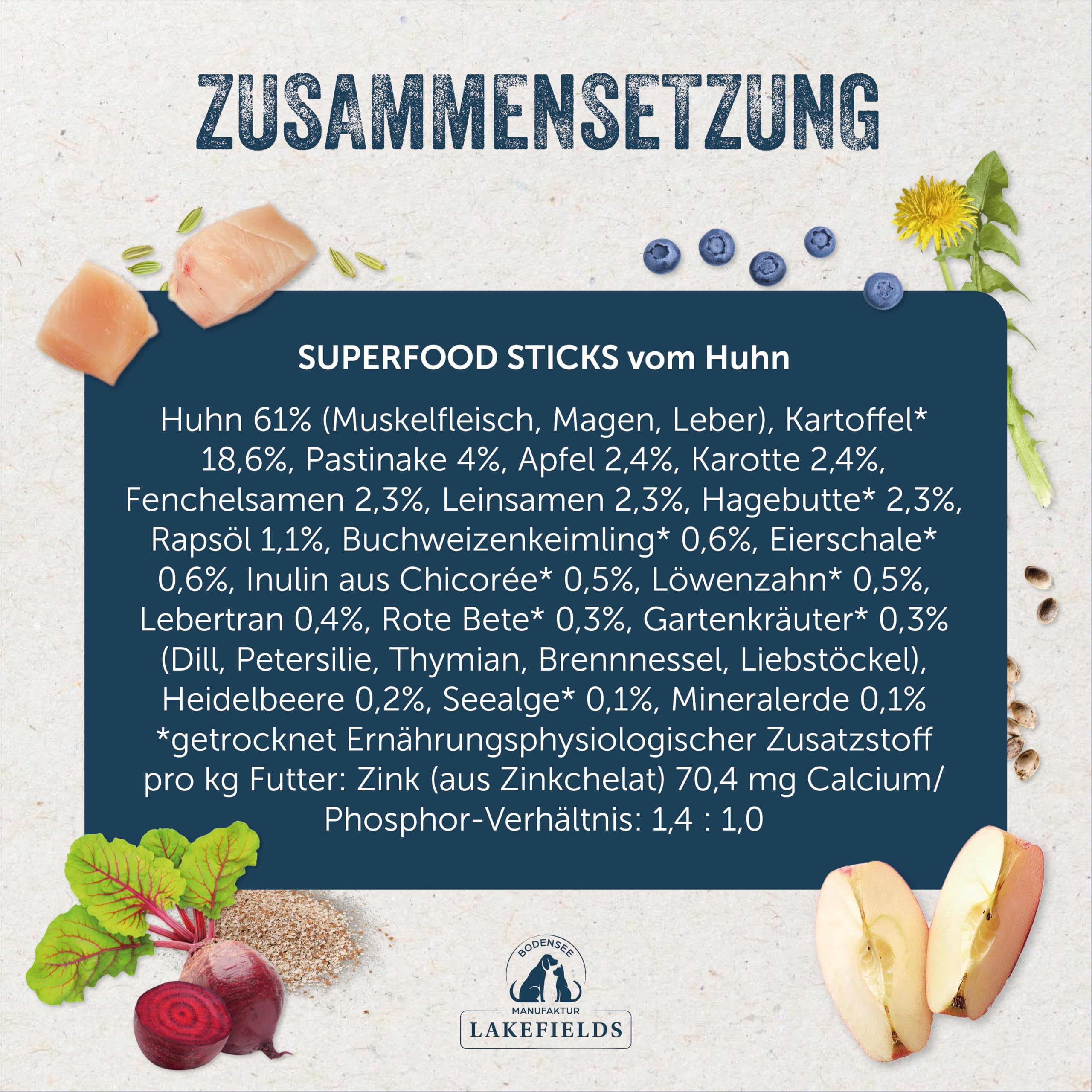 lakefields-superfood-sticks-vom-landhuhn-130g-getreidefrei-mit-superfoods image 4