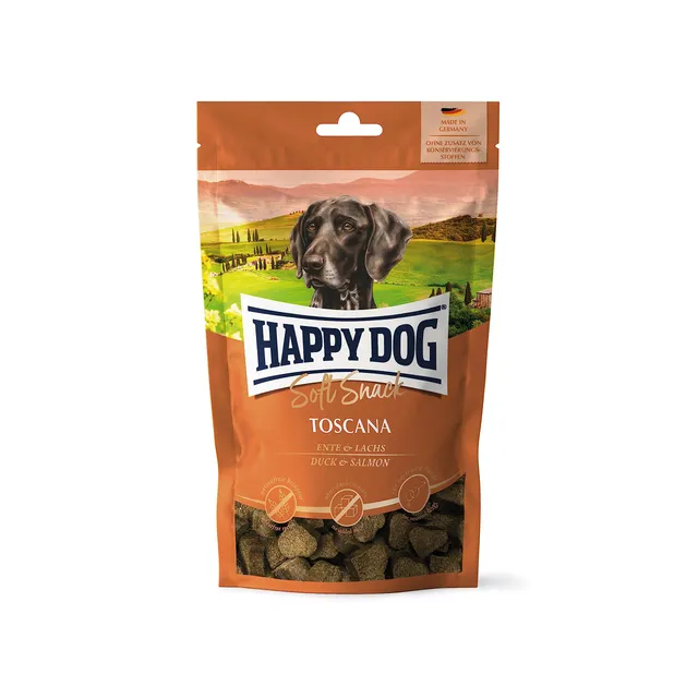 happy-dog-softsnack-toscana-hundesnack-ente-und-lachs-weich-fettarm-100-g image 1
