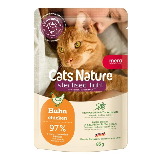 mera-cats-nature-sterilised-huhn-nassfutter-f-r-katzen-12x85g-getreidefrei image 1