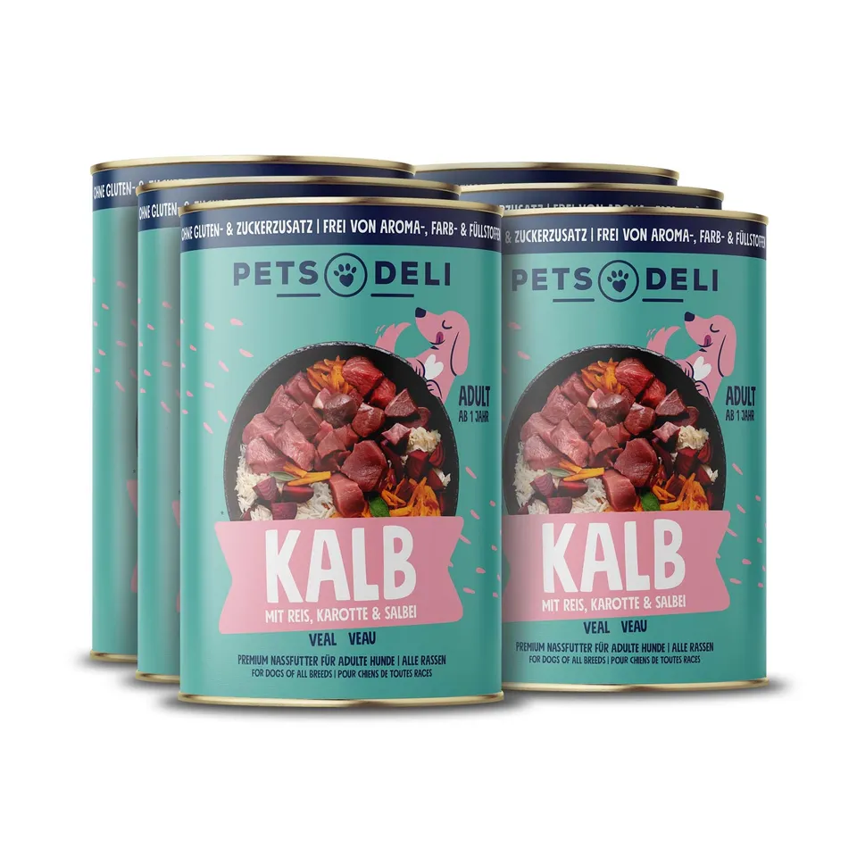 pets-deli-classic-nassfutter-f-r-hunde-mit-kalb-rind-karotte-6x800g image 1