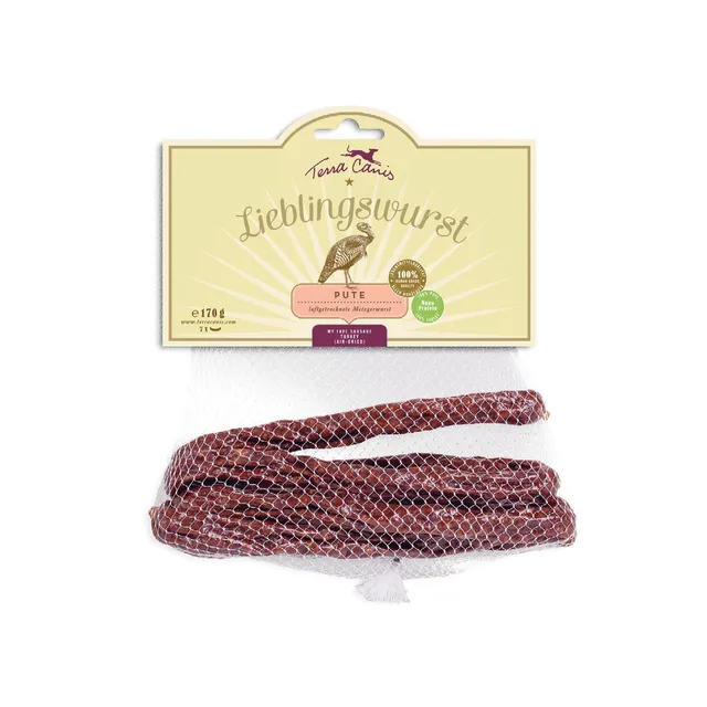 terra-canis-lieblingswurst-pute-luftgetrocknet-hundesnack-170-g image 1
