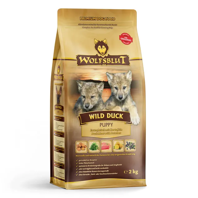 wolfsblut-wild-duck-puppy-trockenfutter-mit-ente-und-kartoffel-2-kg image 1