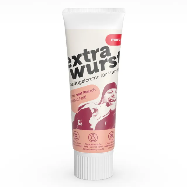 mera-extrawurst-light-hundeleberwurst-getreidefrei-75g-tube-gefl-gel image 1