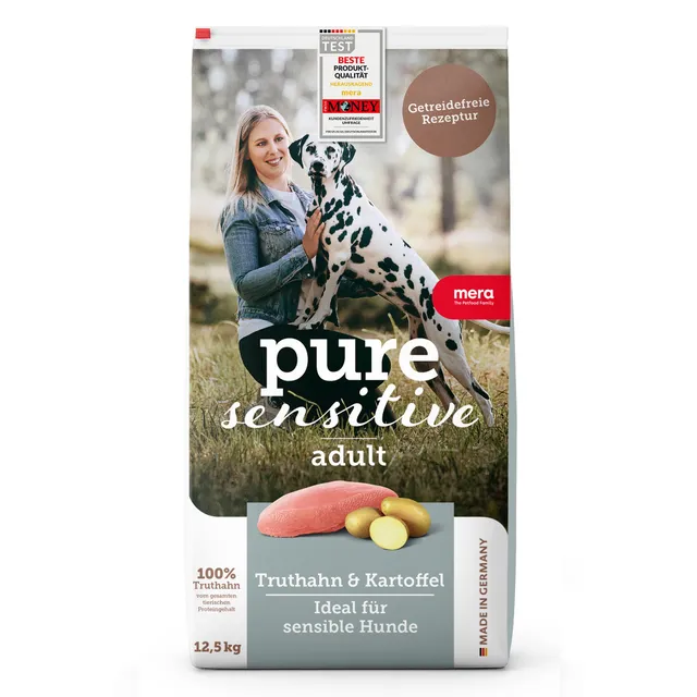 mera-pure-sensitive-truthahn-kartoffel-trockenfutter-getreidefrei-12-5-kg image 1