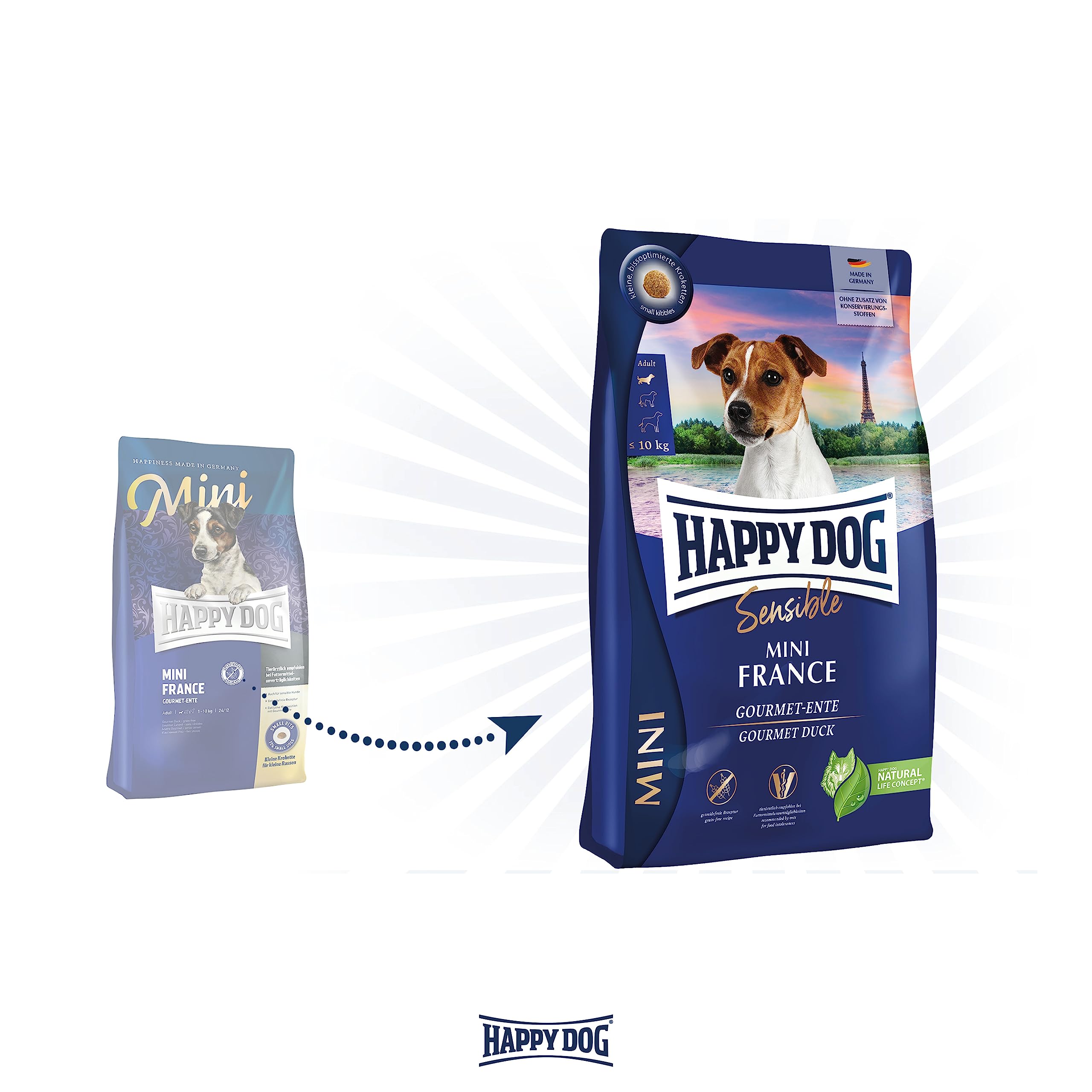 happy-dog-sensible-mini-france-trockenfutter-f-r-hunde-ente-getreidefrei-4-kg image 2
