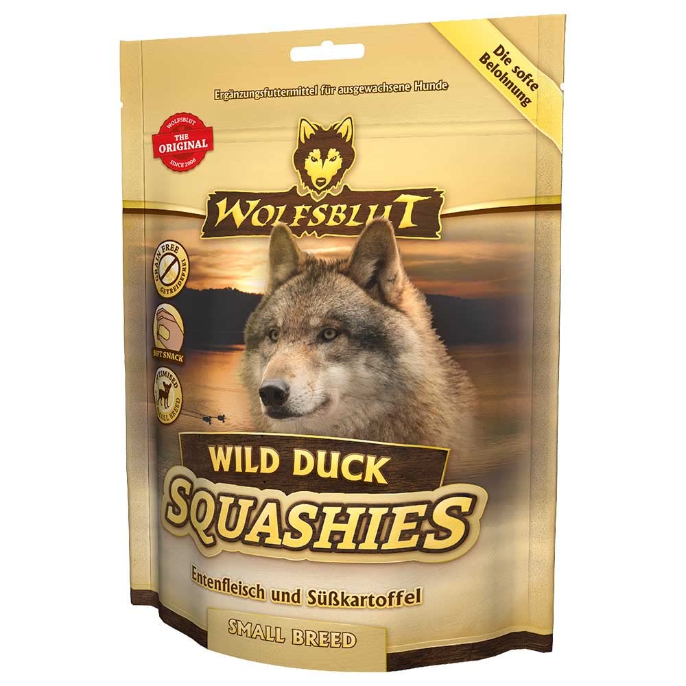 wolfsblut-wild-duck-squashies-small-breed-hundesnack-ente-soft-350-g image 1