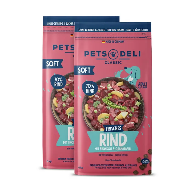 pets-deli-classic-soft-trockenfutter-rind-mit-brokkoli-f-r-hunde-2x6kg image 1