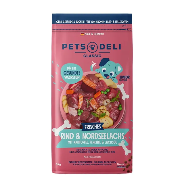 pets-deli-junior-trockenfutter-f-r-hunde-mit-rind-und-lachs-6-kg image 1