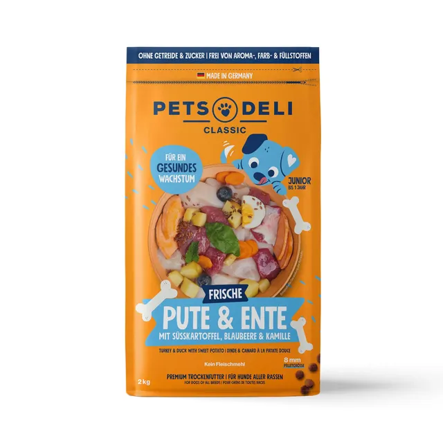 pets-deli-junior-trockenfutter-f-r-hunde-pute-ente-getreidefrei-2kg image 1