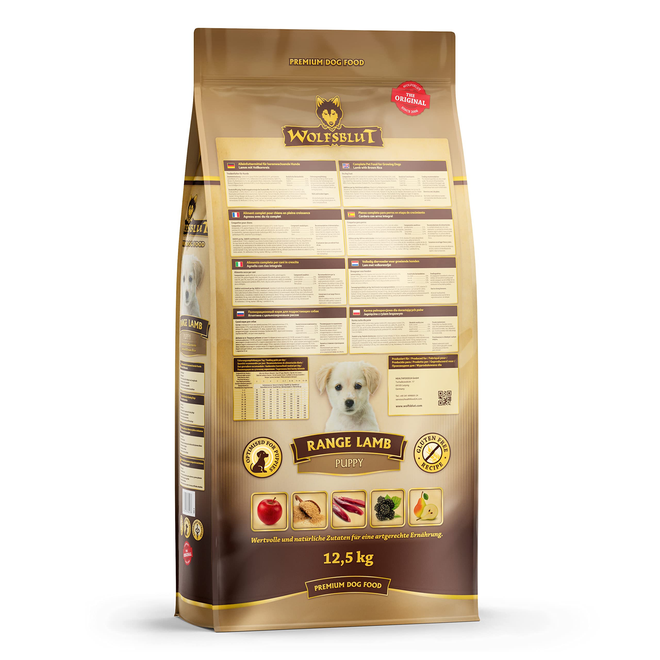 wolfsblut-range-lamb-puppy-hundefutter-trocken-getreidefrei-mit-lamm-12-5-kg image 2
