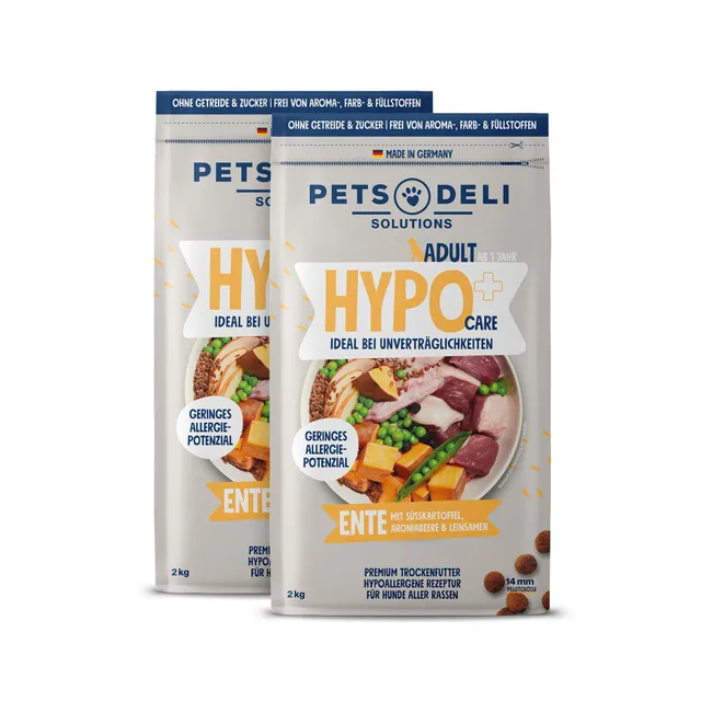 pets-deli-hypocare-trockenfutter-ente-mit-s-kartoffel-f-r-hunde-2x2kg image 1
