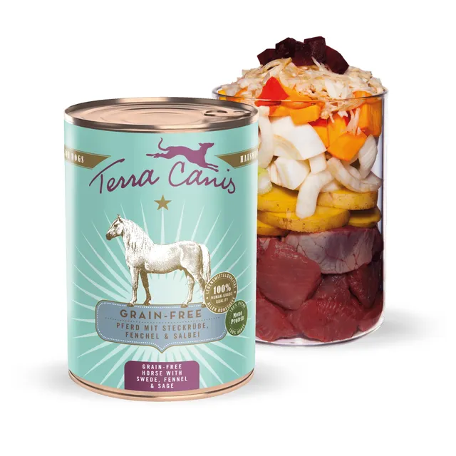terra-canis-pferd-mit-steckr-be-getreidefrei-hundenassfutter-400g-mono-protein image 1