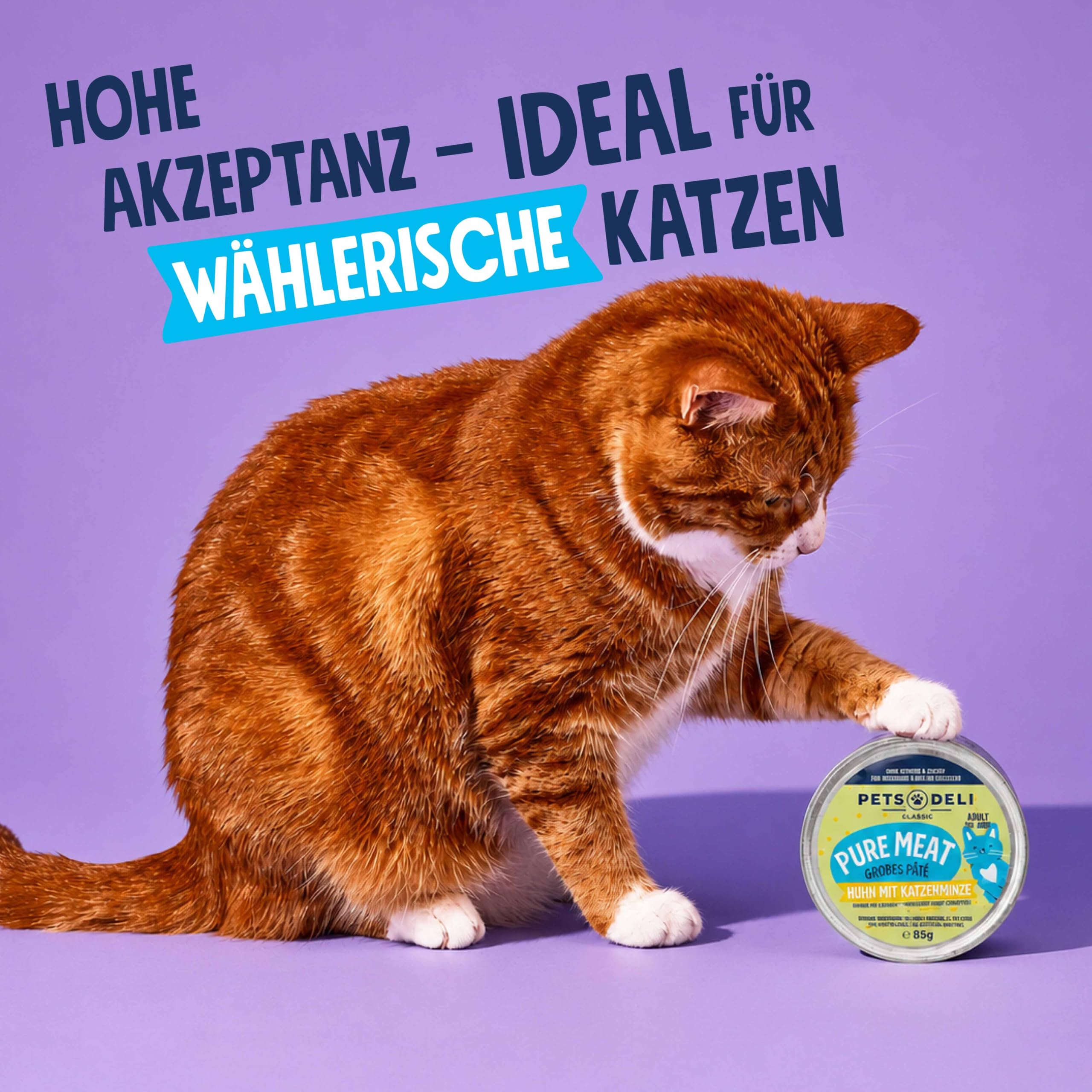 pets-deli-pure-meat-katzennassfutter-huhn-katzenminze-12-x-85-g image 4
