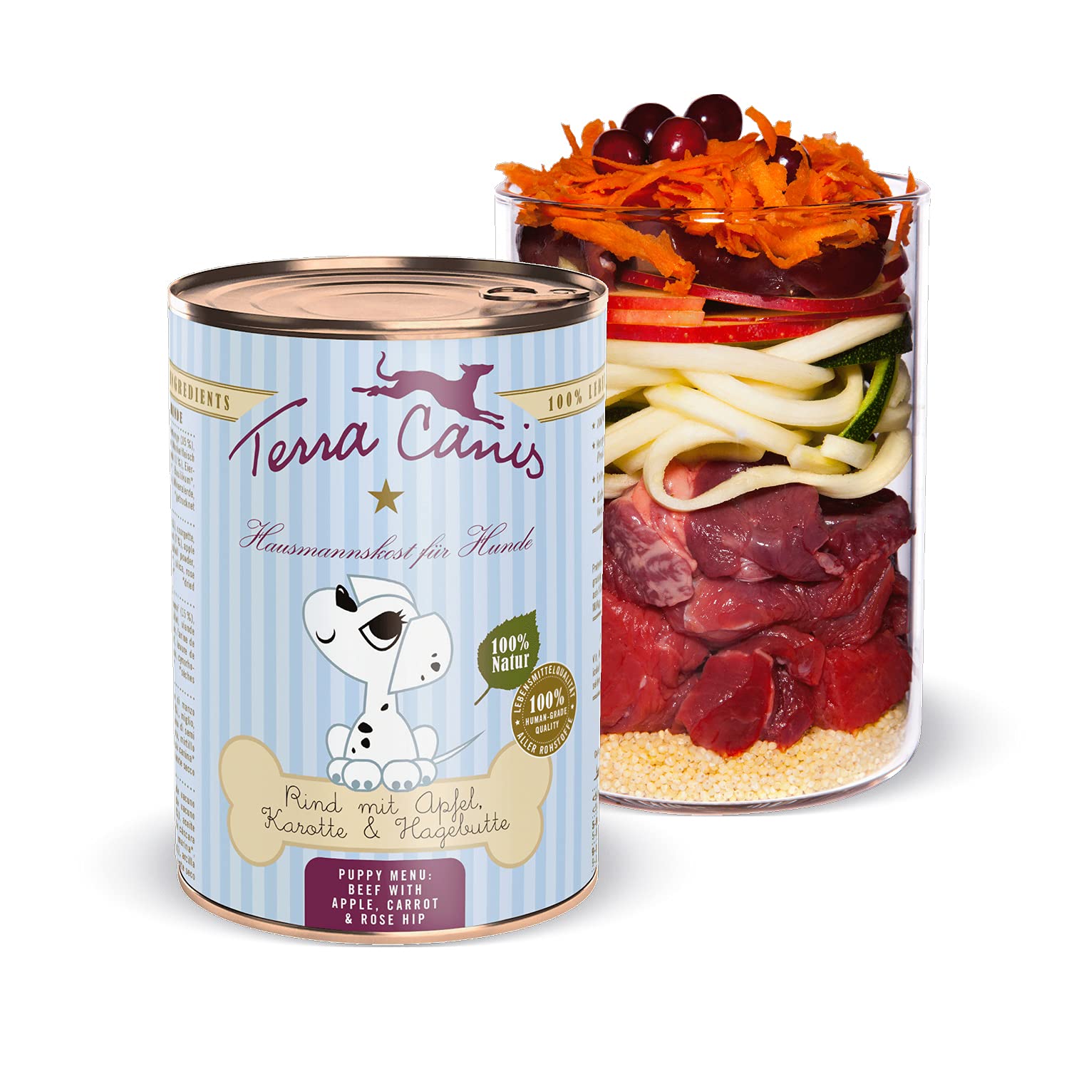 terra-canis-welpen-nassfutter-rind-mit-apfel-hagebutte-400g image 1