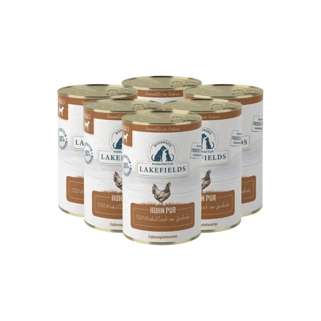 lakefields-pur-nassfutter-hund-huhn-pur-100-6x400g-getreidefrei image 1