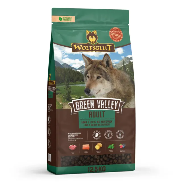 wolfsblut-green-valley-adult-12-5-kg-getreidefreies-hundefutter-mit-lamm-lachs-u image 1
