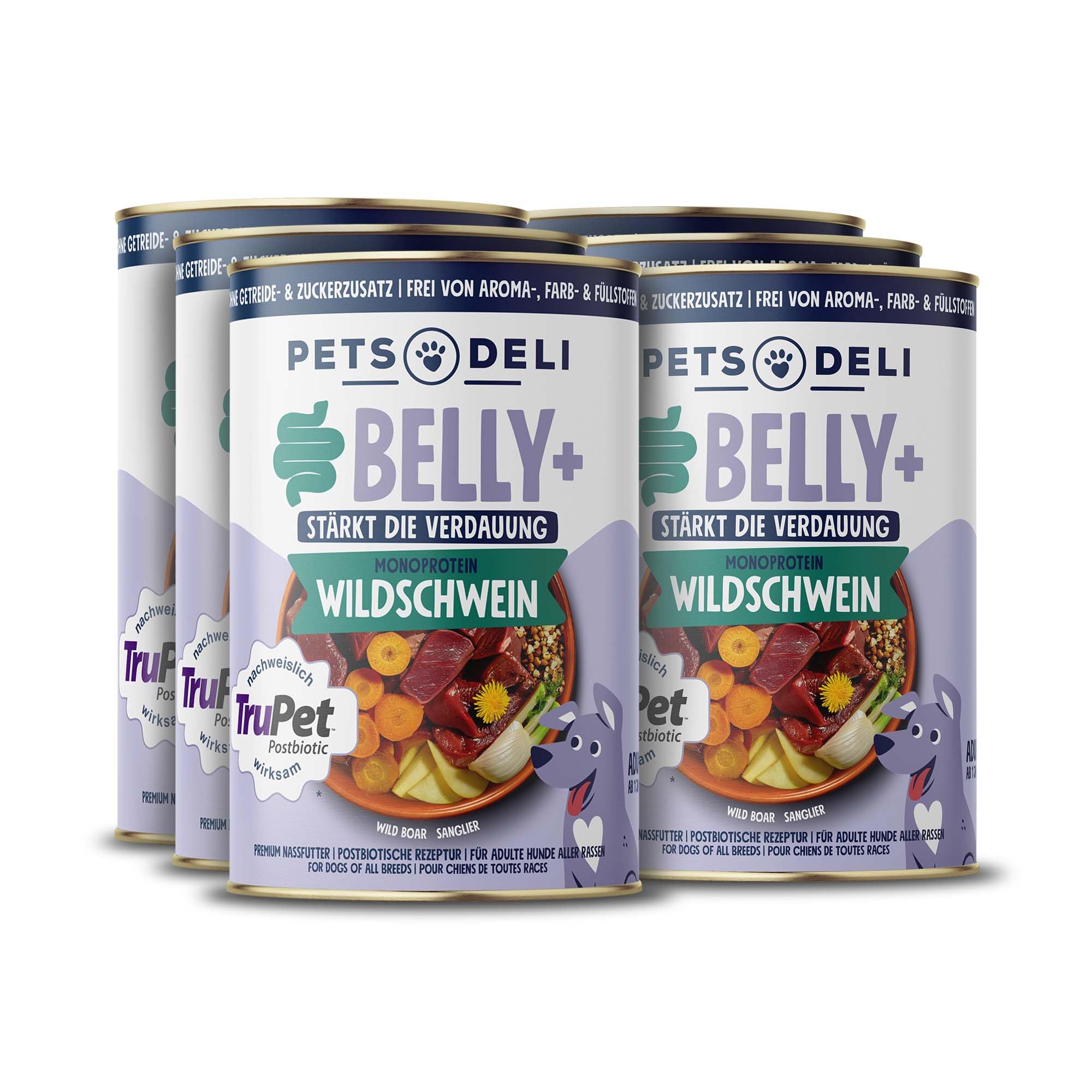 pets-deli-belly-nassfutter-hund-mit-wildschwein-6x400g-sensitiv image 5