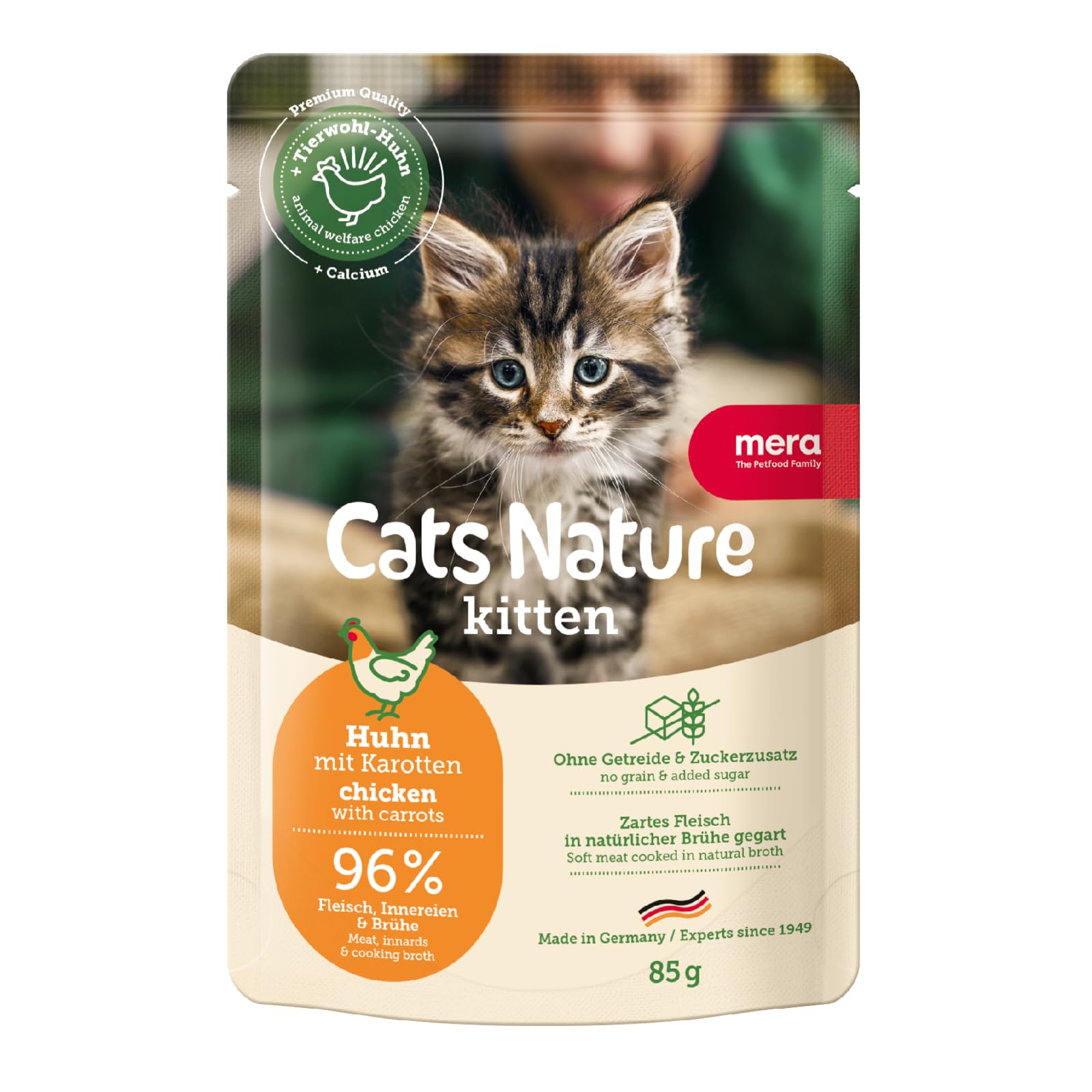 mera-cats-nature-huhn-kitten-nassfutter-12x85g-getreidefrei-ohne-zucker image 1