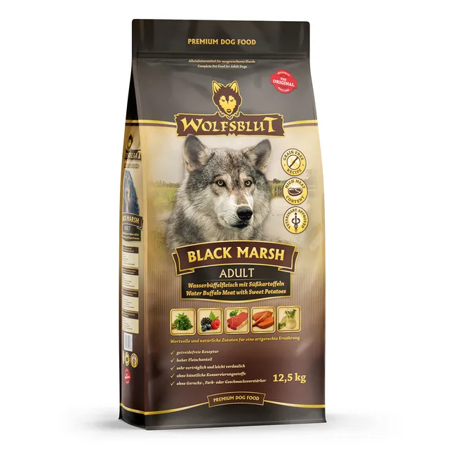 wolfsblut-black-marsh-adult-trockenfutter-mit-wasserb-ffel-getreidefrei-12-5-kg image 1
