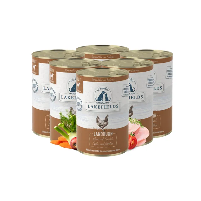 lakefields-premium-nassfutter-huhn-61-6-x-400-g-getreidefrei-hypoallergen image 1