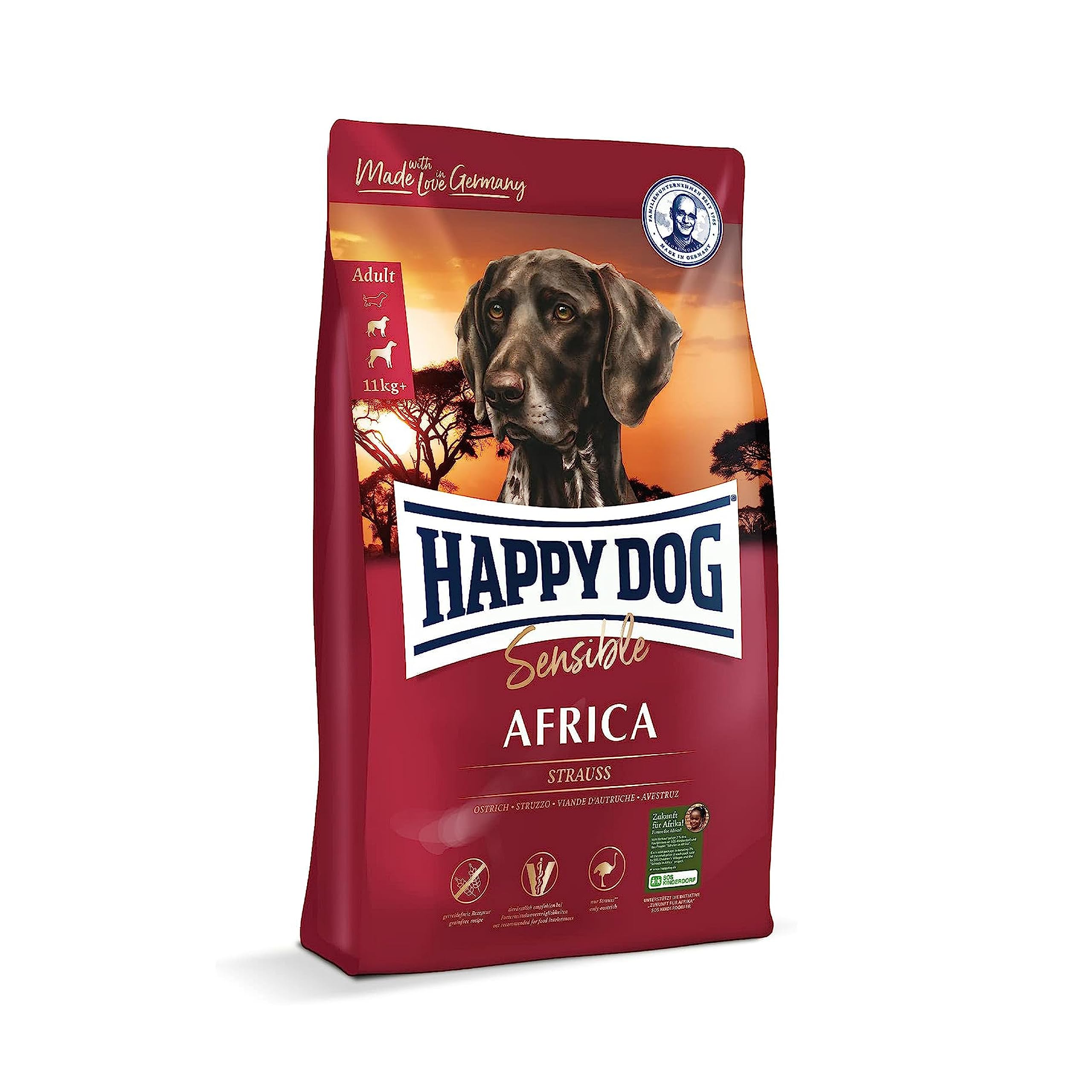 happy-dog-sensible-africa-strau-trockenfutter-getreidefrei-1-kg image 8