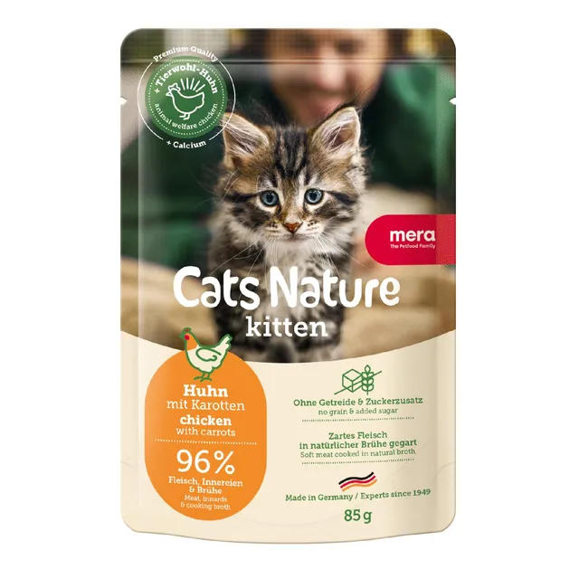mera-cats-nature-huhn-kitten-nassfutter-12x85g-getreidefrei-ohne-zucker image 1