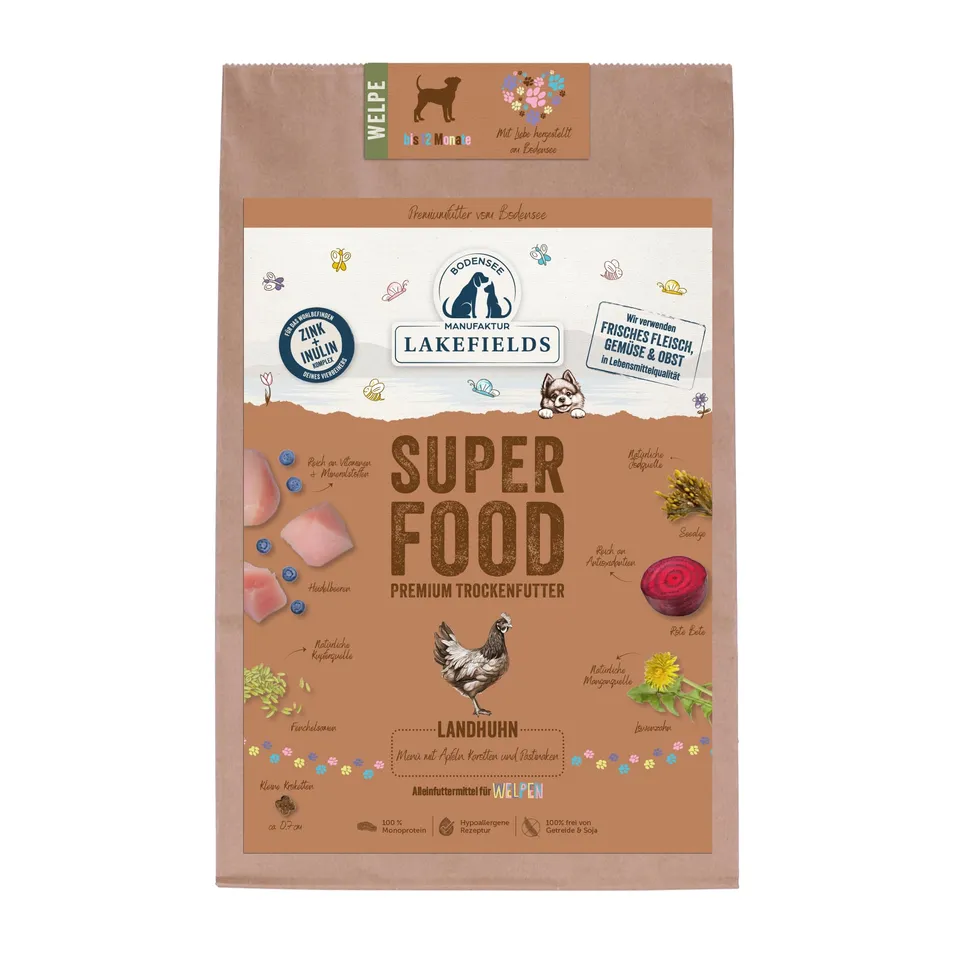 lakefields-superfood-welpenfutter-huhn-61-getreidefrei-4x2-5kg image 1