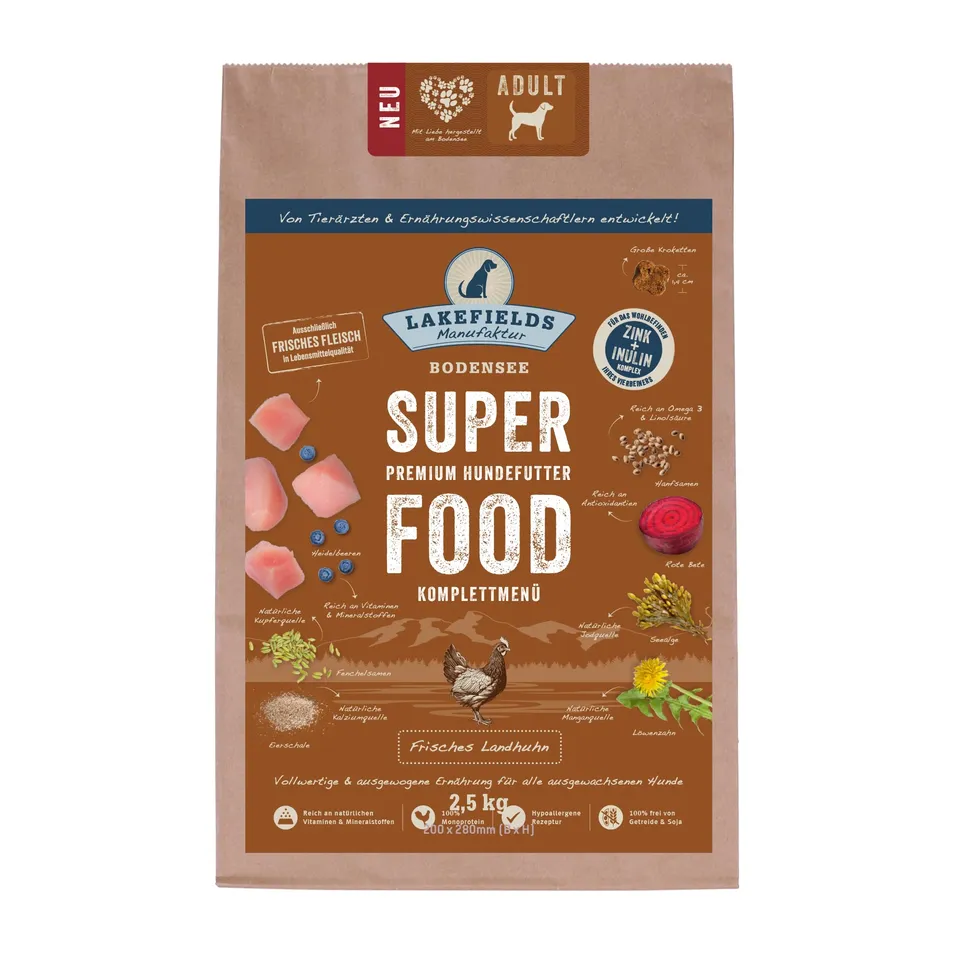 lakefields-premium-superfood-huhn-trockenfutter-f-r-hunde-4-x-2-5-kg image 1