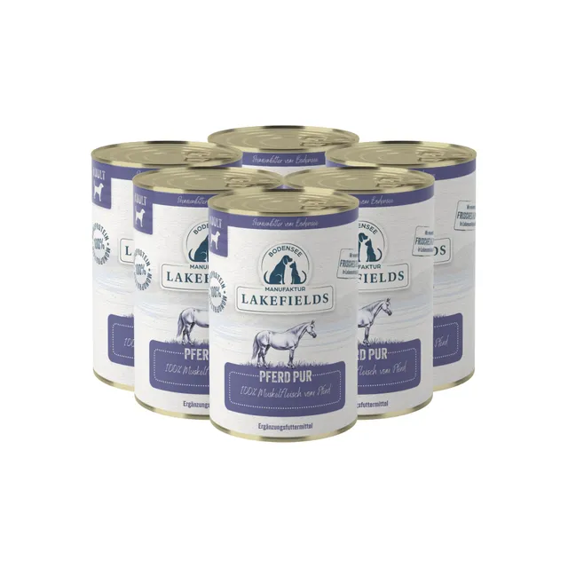 lakefields-pferd-pur-100-hypoallergenes-nassfutter-6x400g image 1