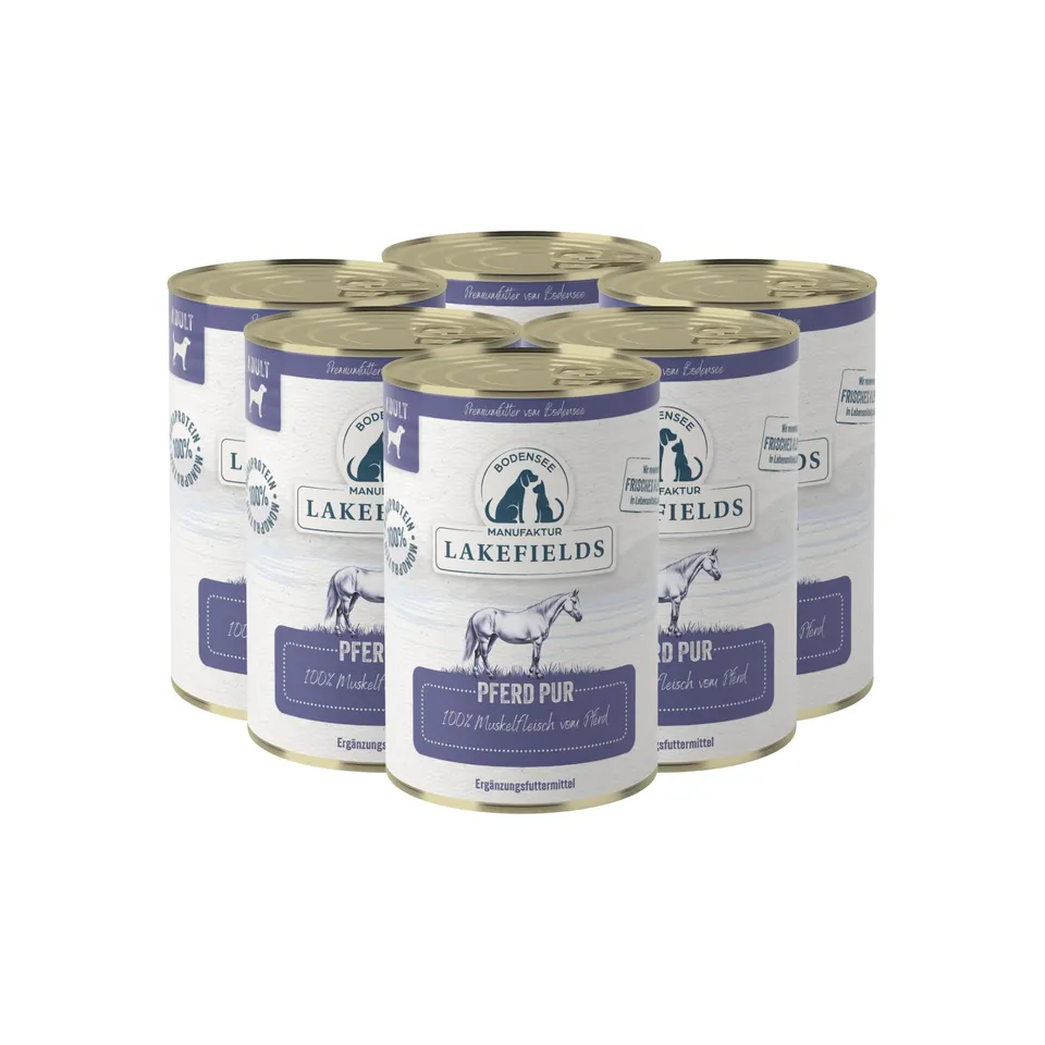 lakefields-pferd-pur-100-hypoallergenes-nassfutter-6x400g image 1