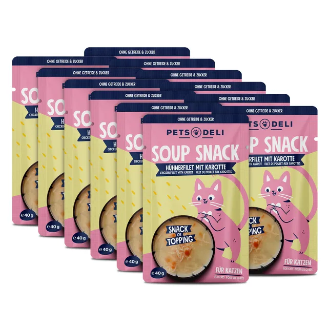 pets-deli-suppe-huhn-mit-karotte-f-r-katzen-12x40g-topping-snack image 1