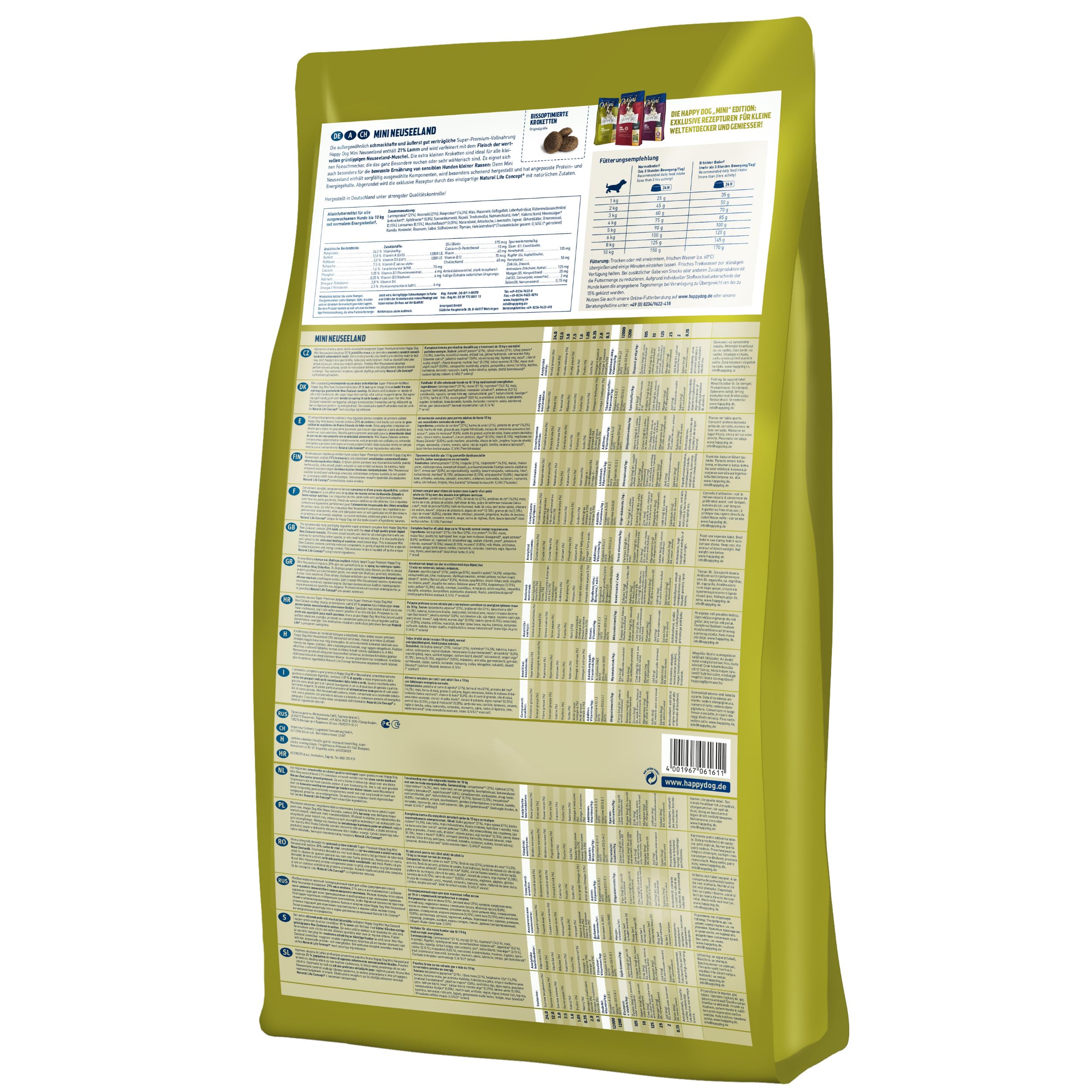happy-dog-sensible-neuseeland-trockenfutter-mit-lamm-1-kg-weizenfrei-mono-protei image 2