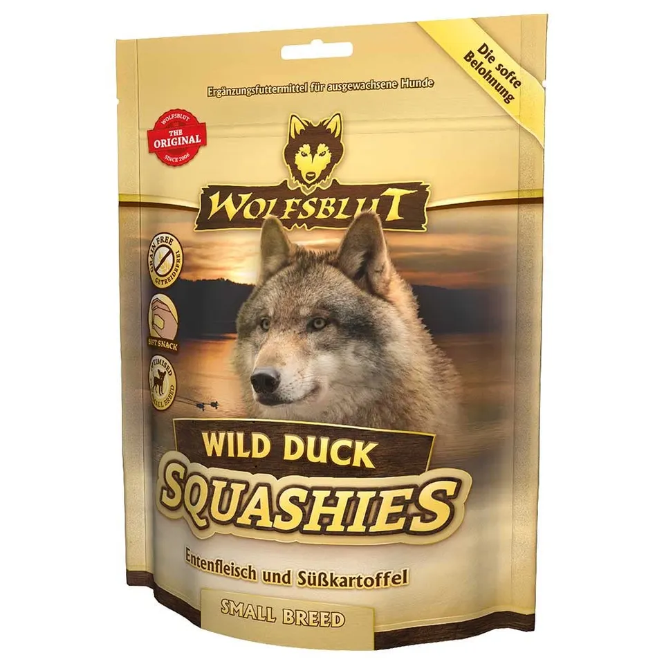 wolfsblut-wild-duck-squashies-small-breed-hundesnack-ente-soft-350-g image 1