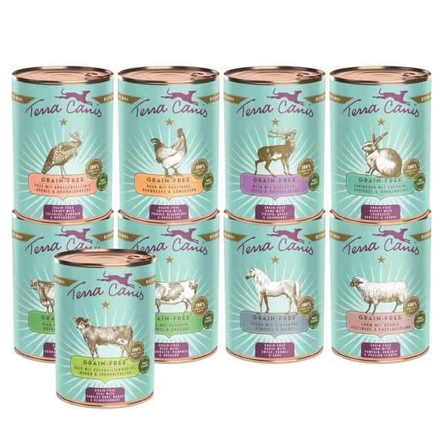 terra-canis-kennenlernpaket-getreidefrei-nassfutter-9x400g image 1