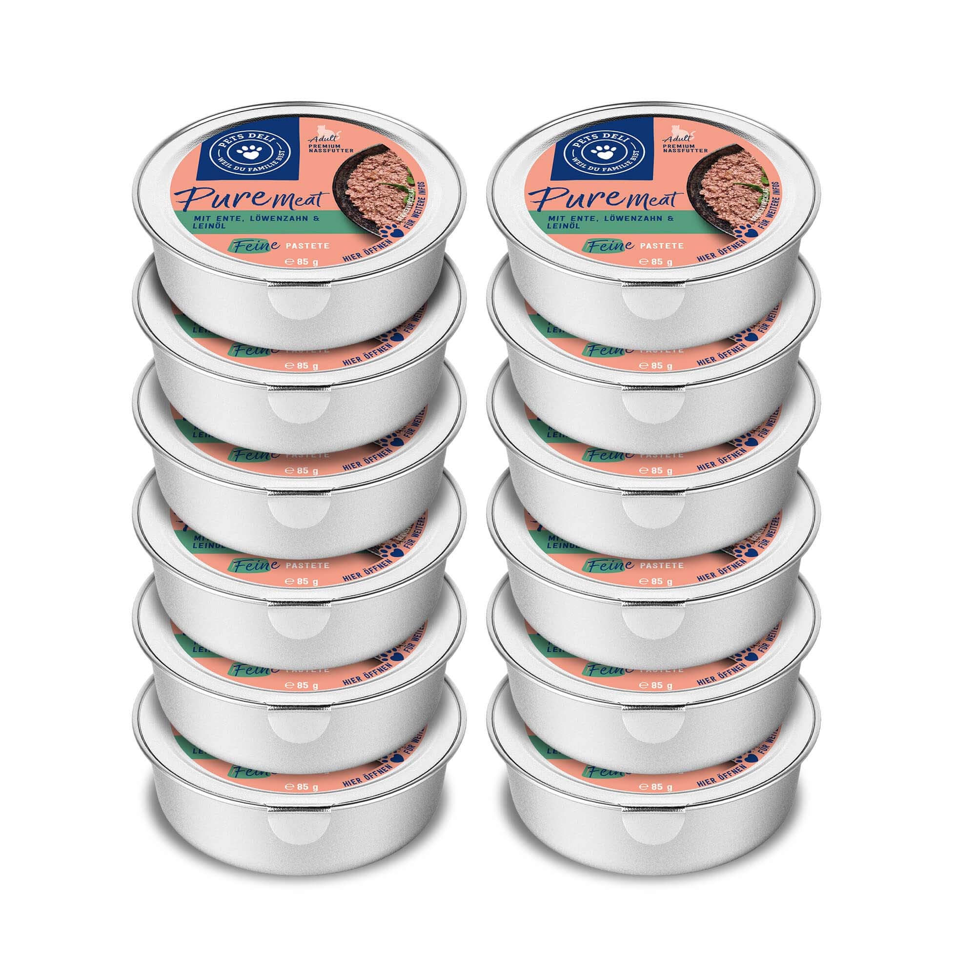 pets-deli-pure-meat-katzen-nassfutter-ente-l-wenzahn-12x85g image 1