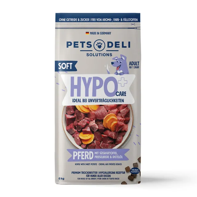 pets-deli-sensitiv-hypocare-soft-trockenfutter-pferd-s-kartoffel-6kg image 1