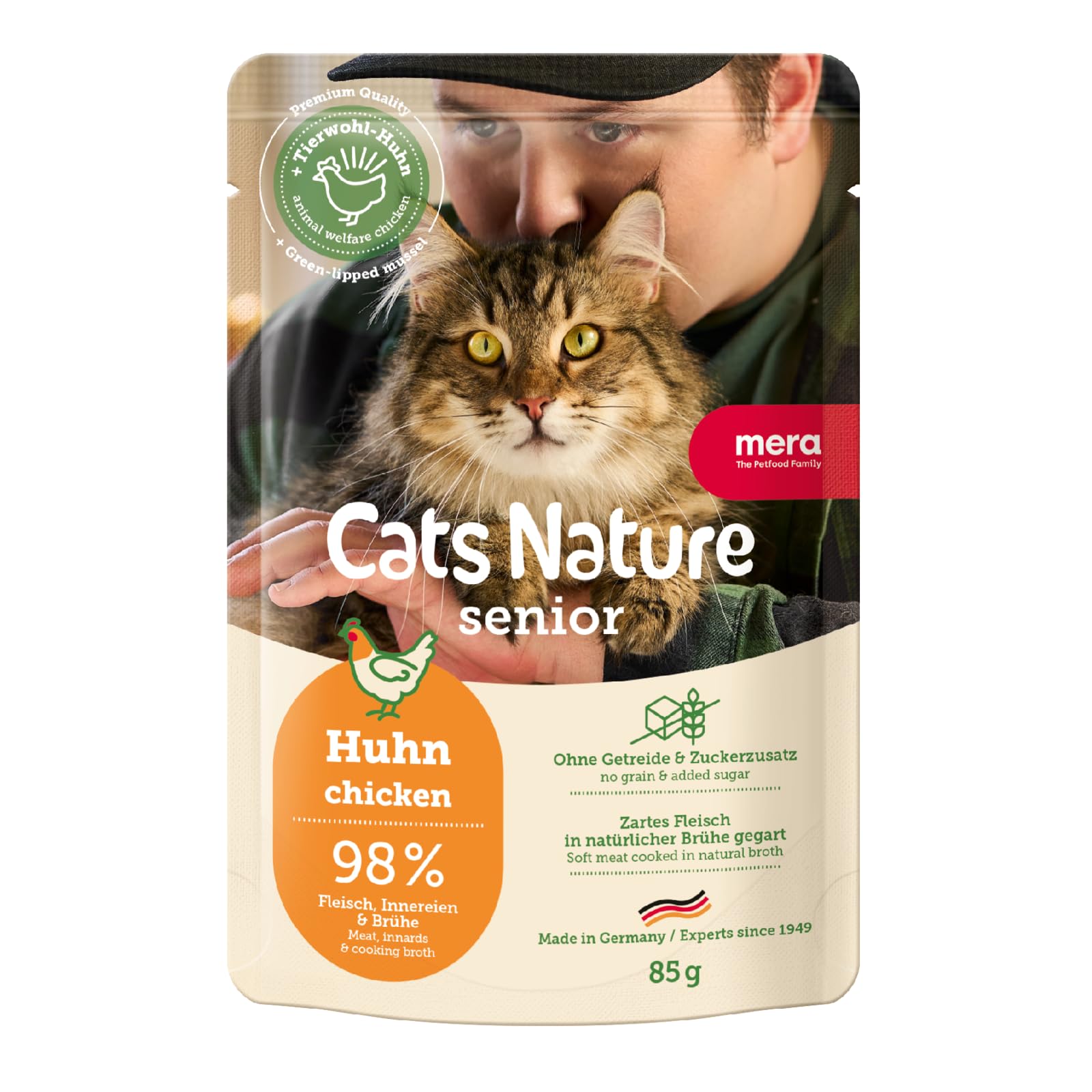 mera-cats-nature-senior-huhn-nassfutter-getreidefrei-12x85g image 1