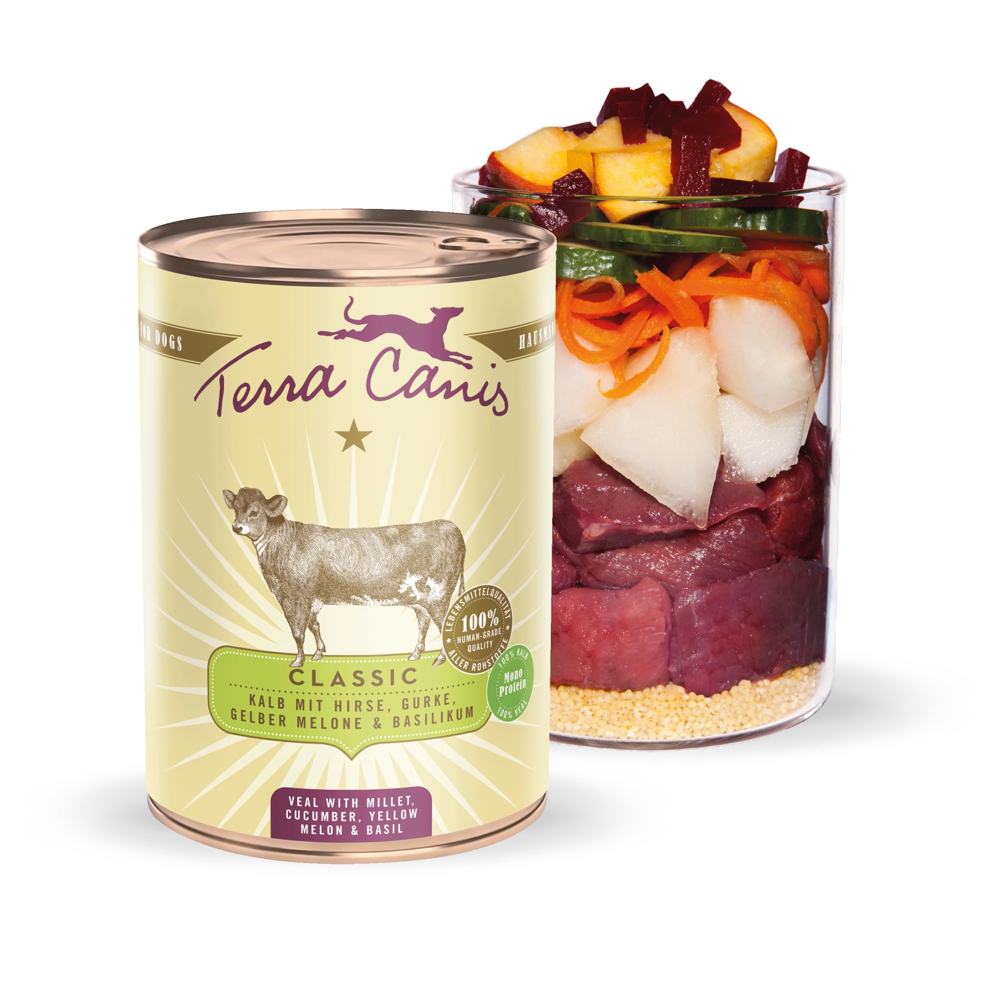 terra-canis-classic-nassfutter-f-r-hunde-kalb-mit-hirse-und-gurke-400g image 1