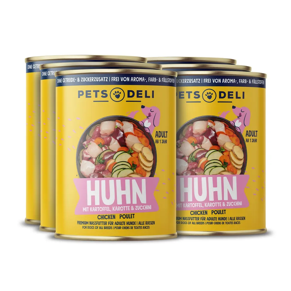 pets-deli-classic-nassfutter-f-r-hunde-mit-huhn-karotte-6x400g image 1