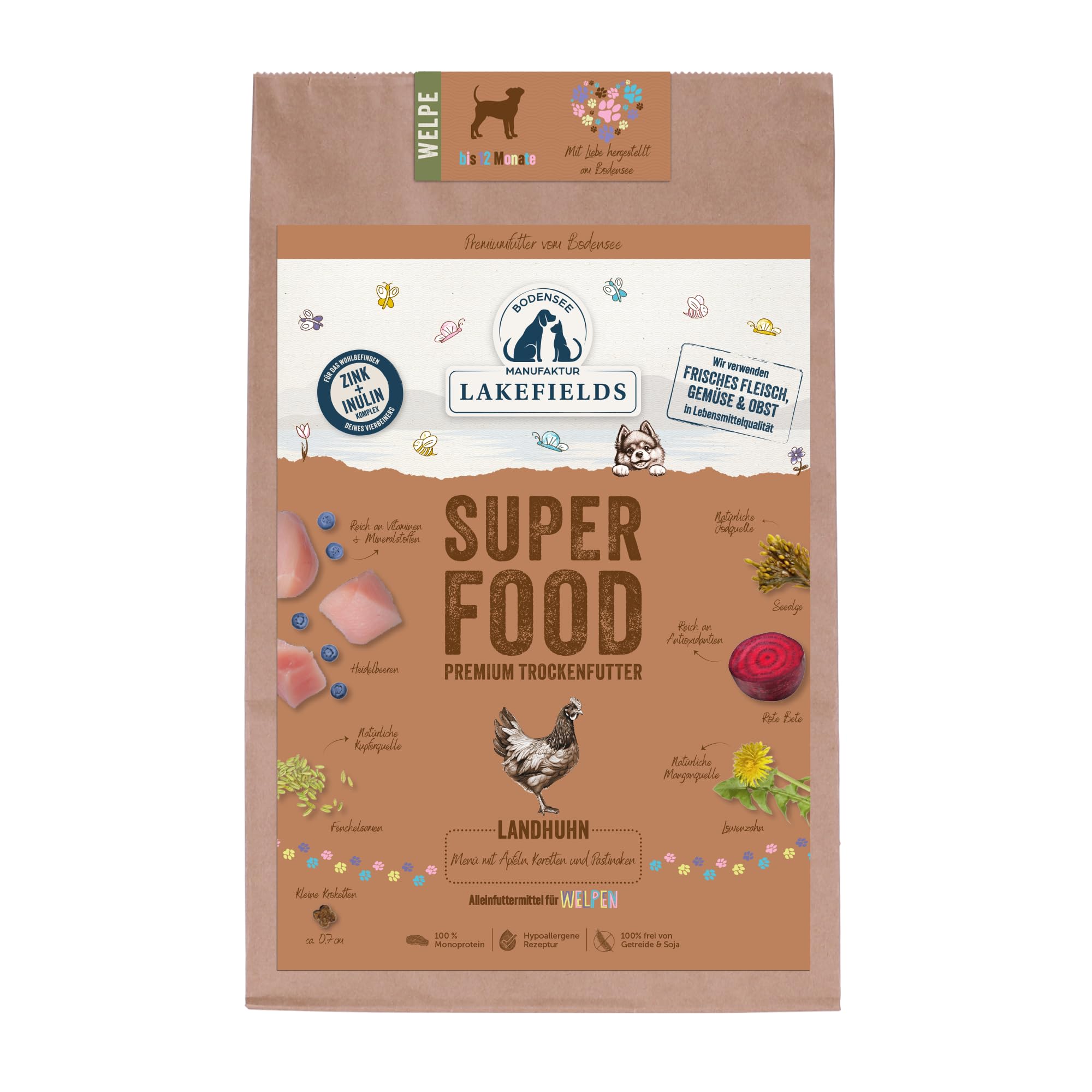 lakefields-superfood-welpenfutter-huhn-61-getreidefrei-4x2-5kg image 1