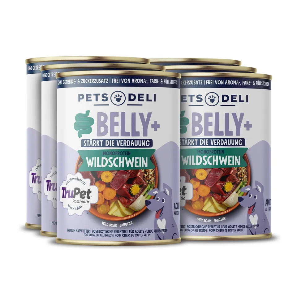pets-deli-belly-nassfutter-hund-mit-wildschwein-6x400g-sensitiv image 1