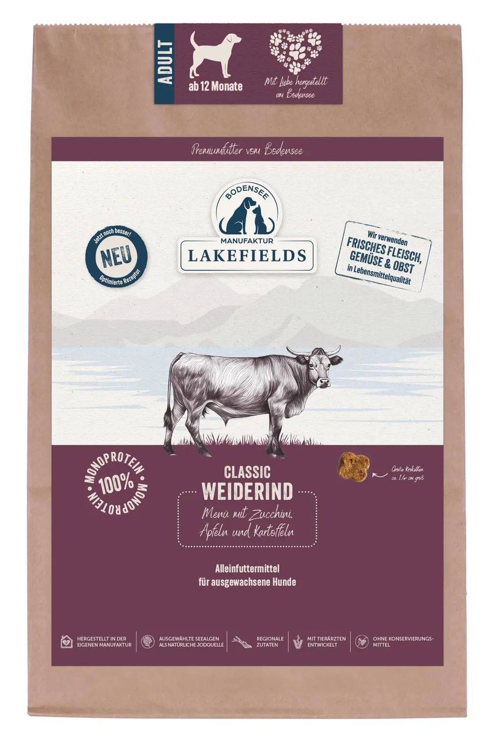 lakefields-classic-trockenfutter-f-r-hunde-rind-60-2-5-kg-getreidefrei image 1