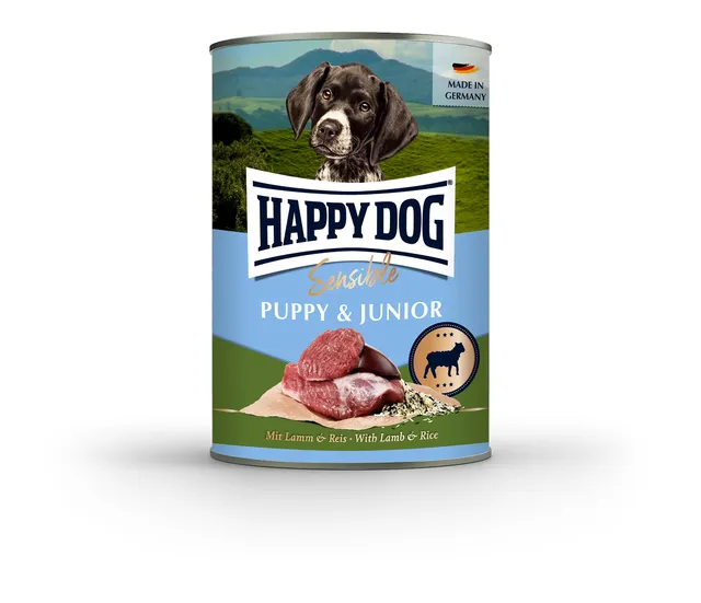 happy-dog-sensible-puppy-lamm-und-reis-nassfutter-dose-400g image 1