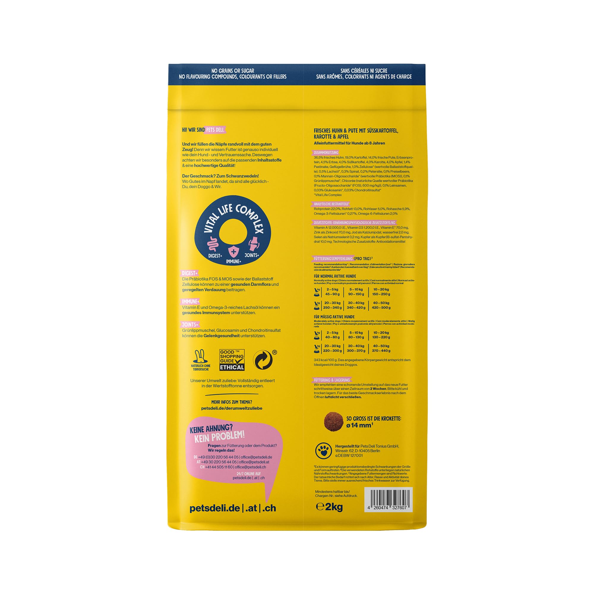 pets-deli-senior-huhn-pute-mit-s-kartoffel-trockenfutter-2kg image 2