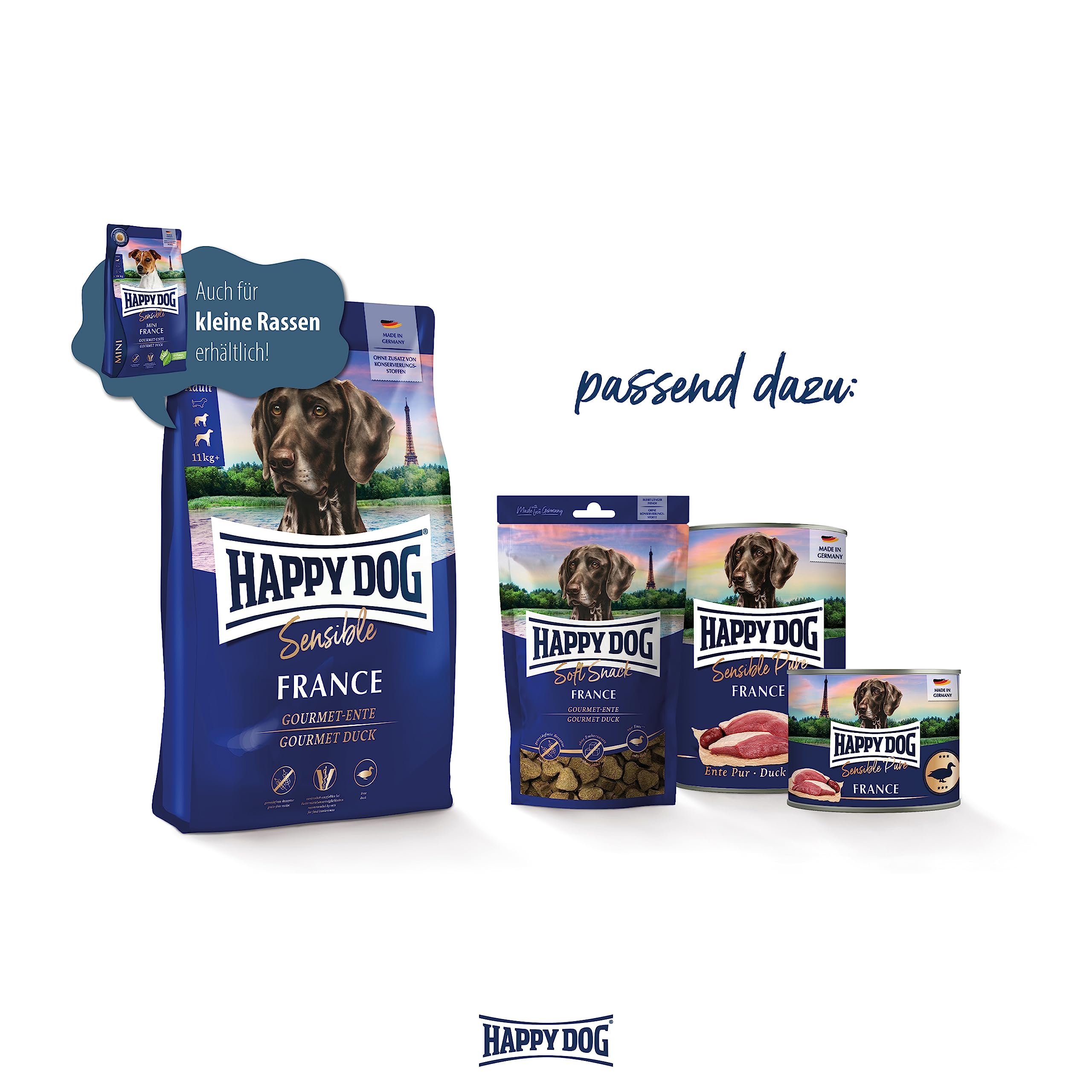 happy-dog-sensible-france-gourmet-ente-trockenfutter-getreidefrei-1-kg image 5