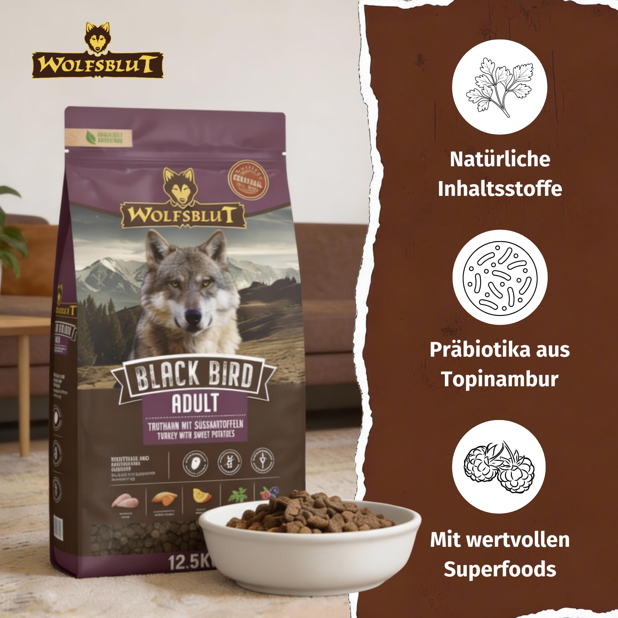 wolfsblut-black-bird-adult-truthahn-trockenfutter-getreidefrei-12-5-kg image 4