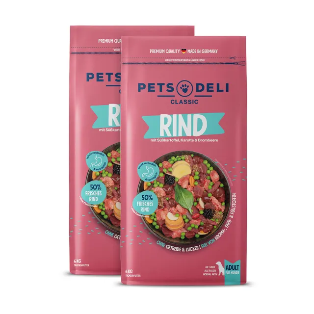 pets-deli-classic-trockenfutter-rind-mit-s-kartoffel-karotte-2x6kg image 1