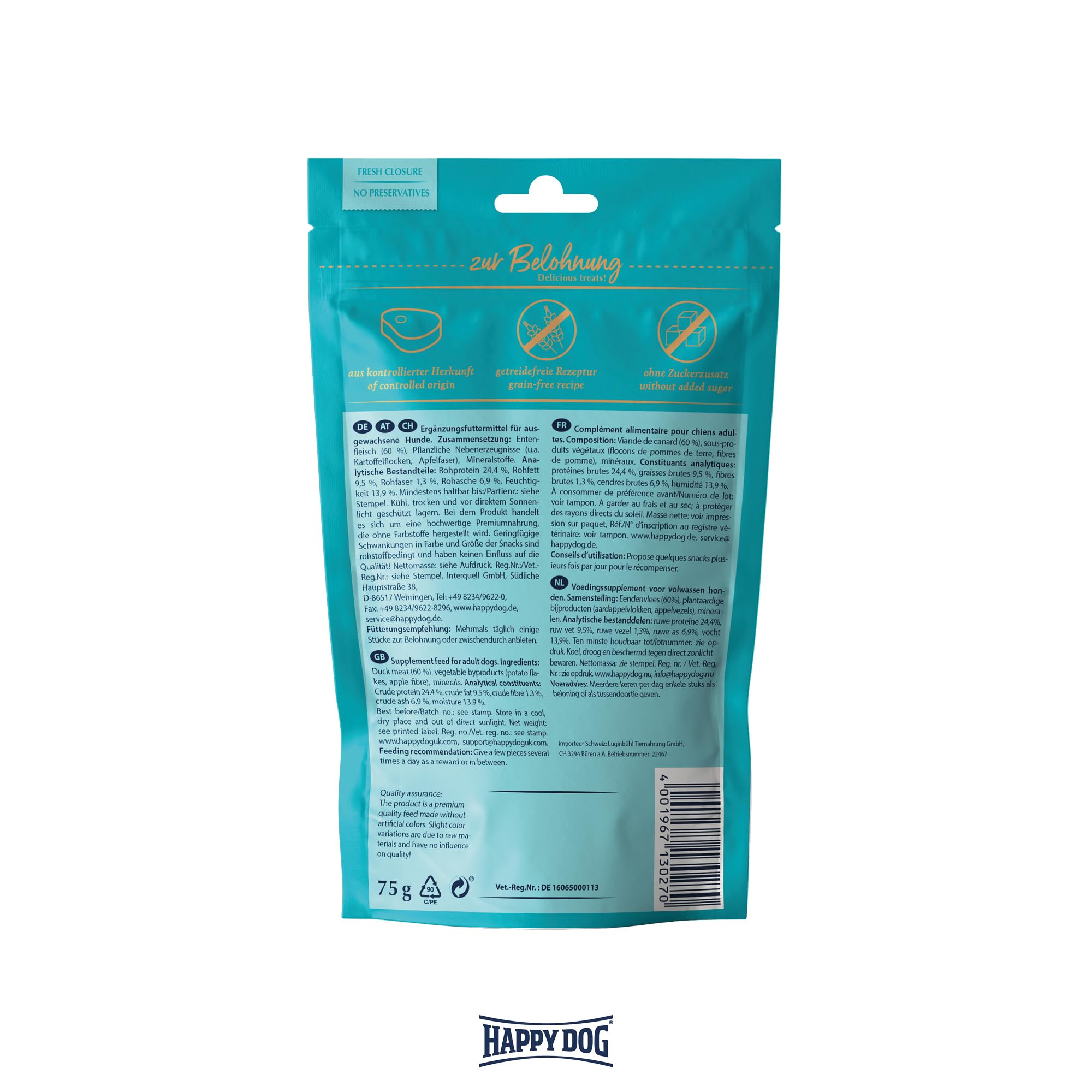 happy-dog-sensible-meatsnack-nordseek-ste-ente-75g-getreidefrei image 4