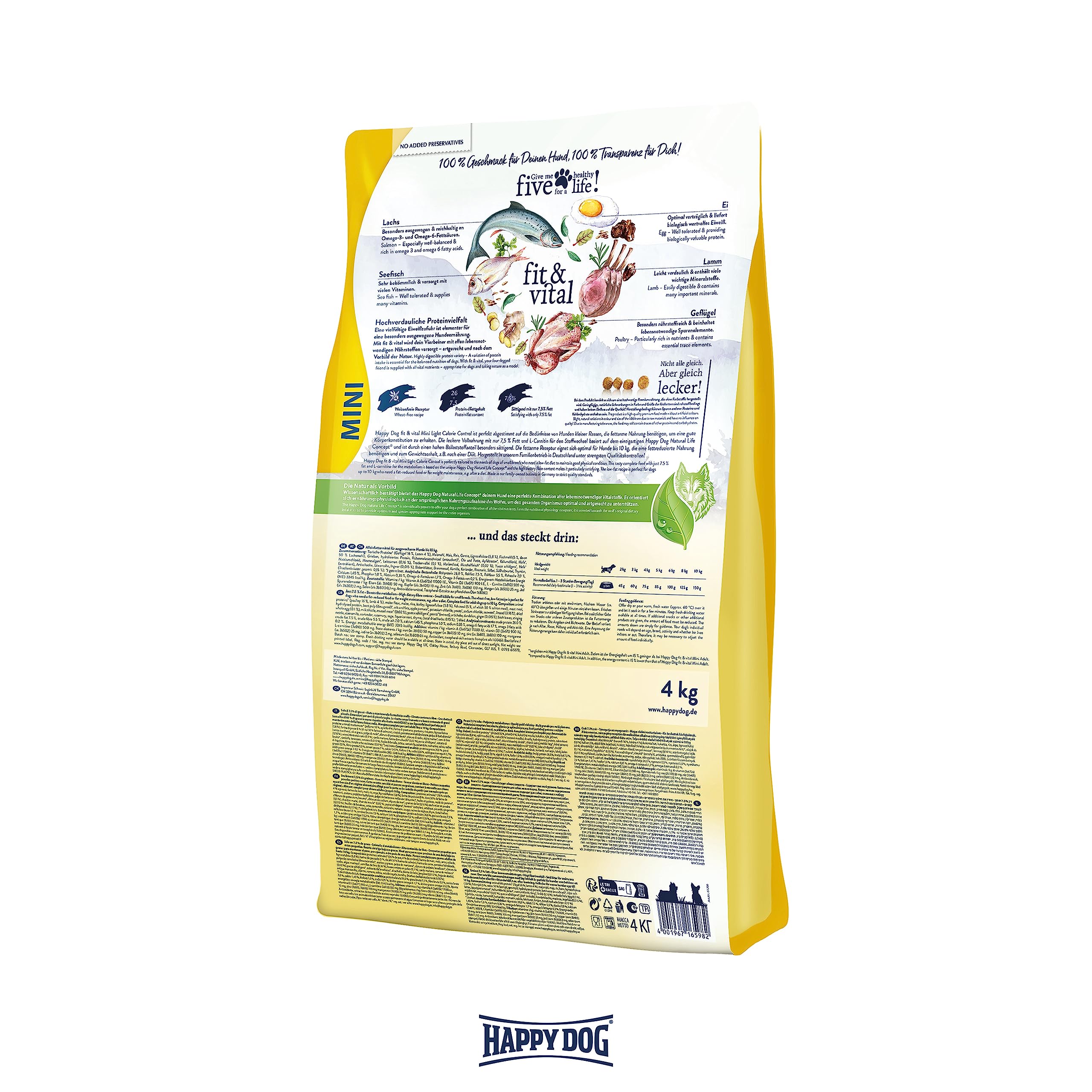 happy-dog-fit-vital-mini-light-trockenfutter-hund-kleine-rassen-weizenfrei-4-kg image 4