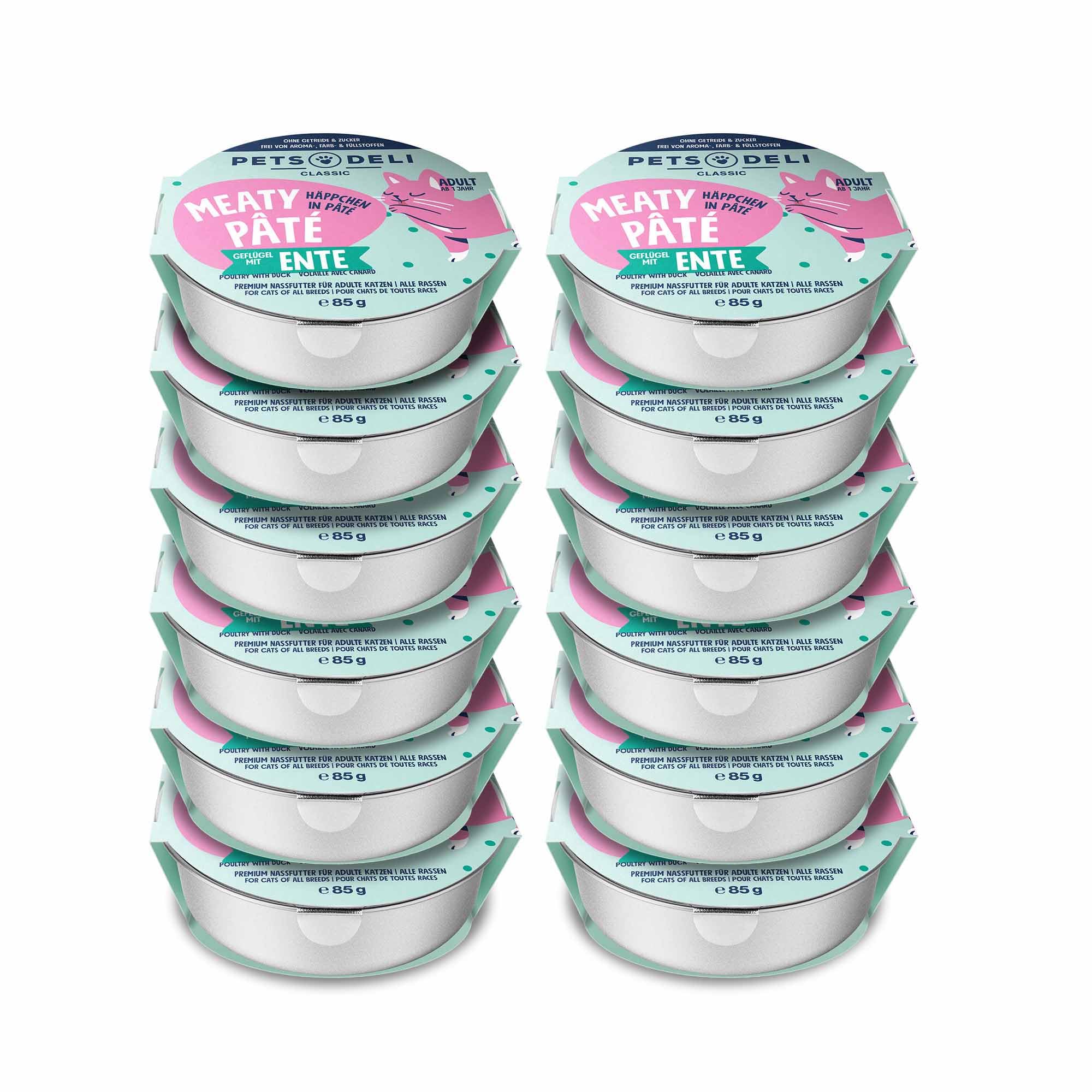 pets-deli-meaty-p-t-nassfutter-f-r-katzen-gefl-gel-und-ente-12x85g image 1
